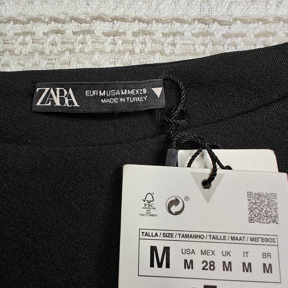 ZARA One Shoulder Black Crop Top Size M NWT - Picture 5 of 7